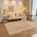 large boho jute carpet rugs with tassels